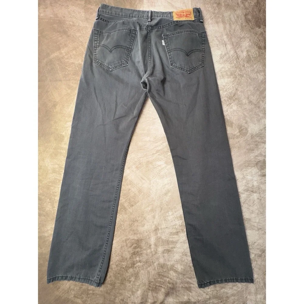 Levis white-tab 505 gray denim jeans - mens *33 x 31 Pants Distressed Crotch